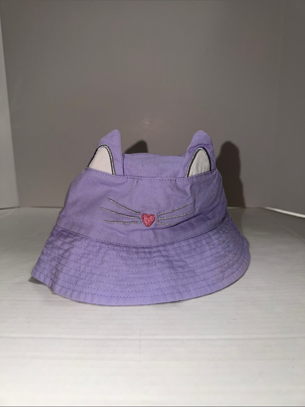 wonder nation Lavender Cat Ear Bucket Hat with Heart Accent